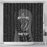 Custom New Zealand Silver Fern Rugby 2025 Shower Curtain Go Champions Aotearoa Maori Black LT14 - Polynesian Pride