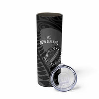 Custom New Zealand Silver Fern Rugby 2025 Skinny Tumbler Go Champions Aotearoa Maori Black LT14 - Polynesian Pride