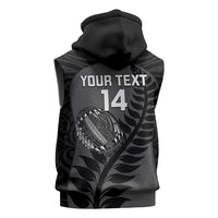 Custom New Zealand Silver Fern Rugby 2025 Sleeveless Zip Hoodie Go Champions Aotearoa Maori Black LT14 - Polynesian Pride
