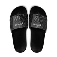 Custom New Zealand Silver Fern Rugby 2025 Slide Sandals Go Champions Aotearoa Maori Black LT14 Black - Polynesian Pride