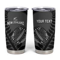 Custom New Zealand Silver Fern Rugby 2025 Tumbler Cup Go Champions Aotearoa Maori Black LT14 Black - Polynesian Pride