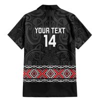 Custom New Zealand Silver Fern Rugby Family Matching Mermaid Dress and Hawaiian Shirt All Black Maori Taniko Pattern LT14 - Polynesian Pride