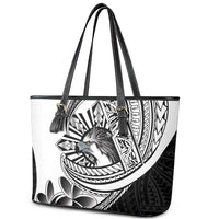 Philippines Eagle Sun Leather Tote Bag Filipino Agila Polynesian Tattoo Black Color