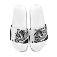 Philippines Eagle Sun Slide Sandals Filipino Agila Polynesian Tattoo Black Color
