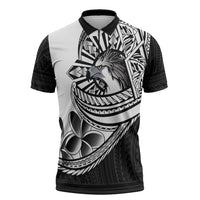 Philippines Eagle Sun Zipper Polo Shirt Filipino Agila Polynesian Tattoo Black Color LT14 Black - Polynesian Pride