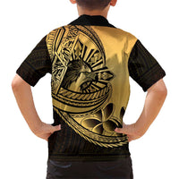 Philippines Eagle Sun Family Matching Tank Maxi Dress and Hawaiian Shirt Filipino Agila Polynesian Tattoo Gold Color LT14 - Polynesian Pride