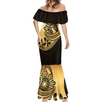 Philippines Eagle Sun Mermaid Dress Filipino Agila Polynesian Tattoo Gold Color