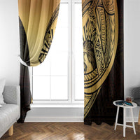 Philippines Eagle Sun Window Curtain Filipino Agila Polynesian Tattoo Gold Color