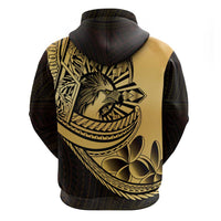 Philippines Eagle Sun Zip Hoodie Filipino Agila Polynesian Tattoo Gold Color