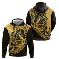 Philippines Eagle Sun Zip Hoodie Filipino Agila Polynesian Tattoo Gold Color