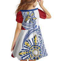 Philippines Eagle Sun Family Matching Long Sleeve Bodycon Dress and Hawaiian Shirt Filipino Agila Polynesian Tattoo Flag Color LT14 - Polynesian Pride