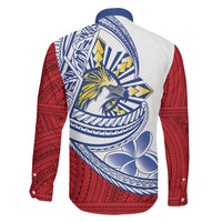 Philippines Eagle Sun Family Matching Short Sleeve Bodycon Dress and Hawaiian Shirt Filipino Agila Polynesian Tattoo Flag Color LT14 - Polynesian Pride