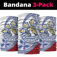 Philippines Eagle Sun Neck Gaiter Filipino Agila Polynesian Tattoo Flag Color