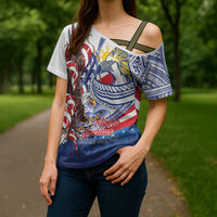 Filipino American History Month Cross Shoulder Shirt Philippines Agila USA Eagle Mix Flag