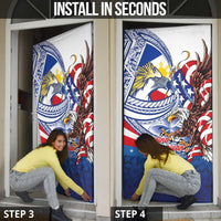 Filipino American History Month Door Cover Philippines Agila USA Eagle Mix Flag