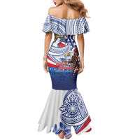 Filipino American History Month Family Matching Mermaid Dress and Hawaiian Shirt Philippines Agila USA Eagle Mix Flag LT14 - Polynesian Pride