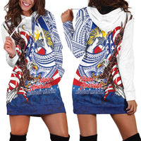 Filipino American History Month Hoodie Dress Philippines Agila USA Eagle Mix Flag LT14 - Polynesian Pride