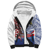 Filipino American History Month Sherpa Hoodie Philippines Agila USA Eagle Mix Flag LT14 Unisex Blue - Polynesian Pride