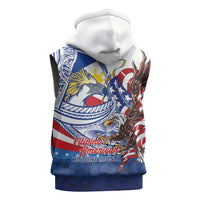 Filipino American History Month Sleeveless Hoodie Philippines Agila USA Eagle Mix Flag LT14 - Polynesian Pride