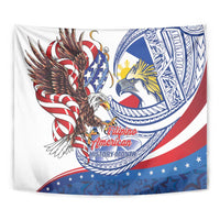 Filipino American History Month Tapestry Philippines Agila USA Eagle Mix Flag