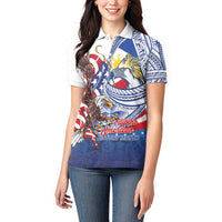 Filipino American History Month Women Polo Shirt Philippines Agila USA Eagle Mix Flag LT14 - Polynesian Pride