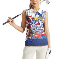 Filipino American History Month Women Sleeveless Polo Shirt Philippines Agila USA Eagle Mix Flag LT14 - Polynesian Pride