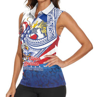 Filipino American History Month Women Sleeveless Polo Shirt Philippines Agila USA Eagle Mix Flag LT14 - Polynesian Pride