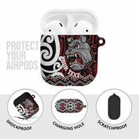 Personalised Aotearoa Bulldog AirPods Case New Zealand Maori Taniko Art LT14 - Polynesian Pride