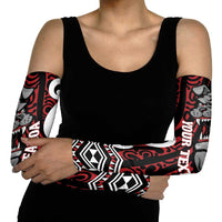 Personalised Aotearoa Bulldog Arm Sleeves New Zealand Maori Taniko Art LT14 - Polynesian Pride