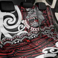 Personalised Aotearoa Bulldog Back Car Seat Cover New Zealand Maori Taniko Art LT14 - Polynesian Pride