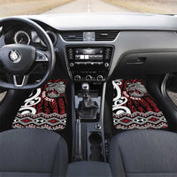 Personalised Aotearoa Bulldog Car Mats New Zealand Maori Taniko Art LT14 Set 2pcs - Front Red - Polynesian Pride