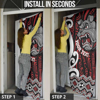Personalised Aotearoa Bulldog Door Cover New Zealand Maori Taniko Art LT14 - Polynesian Pride