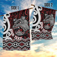 Personalised Aotearoa Bulldog Garden Flag New Zealand Maori Taniko Art LT14 - Polynesian Pride