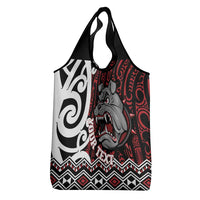 Personalised Aotearoa Bulldog Grocery Bag New Zealand Maori Taniko Art LT14 - Polynesian Pride
