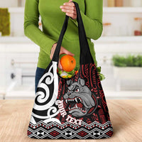 Personalised Aotearoa Bulldog Grocery Bag New Zealand Maori Taniko Art LT14 - Polynesian Pride