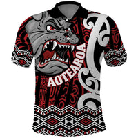Personalised Aotearoa Bulldog Polo Shirt New Zealand Maori Taniko Art LT14 Red - Polynesian Pride