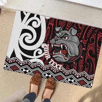 Personalised Aotearoa Bulldog Rubber Doormat New Zealand Maori Taniko Art LT14 - Polynesian Pride