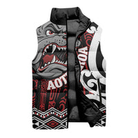 Personalised Aotearoa Bulldog Sleeveless Puffer Jacket New Zealand Maori Taniko Art LT14 - Polynesian Pride