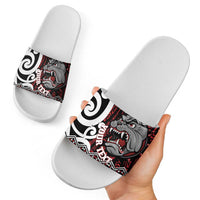 Personalised Aotearoa Bulldog Slide Sandals New Zealand Maori Taniko Art LT14 - Polynesian Pride