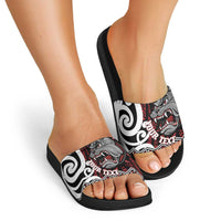 Personalised Aotearoa Bulldog Slide Sandals New Zealand Maori Taniko Art LT14 - Polynesian Pride