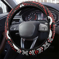 Aotearoa Bulldog Steering Wheel Cover New Zealand Maori Taniko Art LT14 - Polynesian Pride