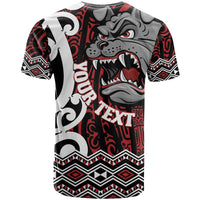 Personalised Aotearoa Bulldog T Shirt New Zealand Maori Taniko Art LT14 - Polynesian Pride