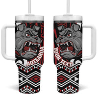Personalised Aotearoa Bulldog Tumbler With Handle New Zealand Maori Taniko Art LT14 One Size: 40 oz Red - Polynesian Pride