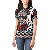 Personalised Aotearoa Bulldog Women Polo Shirt New Zealand Maori Taniko Art LT14 - Polynesian Pride