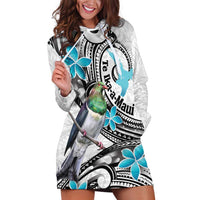 Aotearoa Te Ika-a-Maui Hoodie Dress South Island Kekeru Maori Koru LT14 White - Polynesian Pride