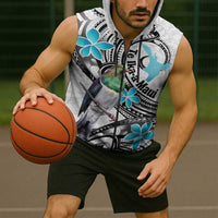 Aotearoa Te Ika-a-Maui Sleeveless Zip Hoodie South Island Kekeru Maori Koru LT14 - Polynesian Pride