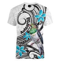 Aotearoa Te Ika-a-Maui Women V-Neck T-Shirt South Island Kekeru Maori Koru LT14 - Polynesian Pride
