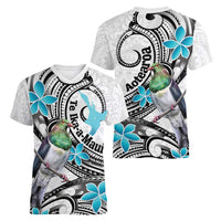 Aotearoa Te Ika-a-Maui Women V-Neck T-Shirt South Island Kekeru Maori Koru LT14 - Polynesian Pride