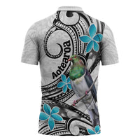 Aotearoa Te Ika-a-Maui Zipper Polo Shirt South Island Kekeru Maori Koru LT14 - Polynesian Pride