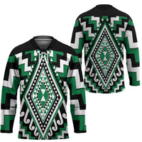 Green New Zealand Taniko Poutama Patikitiki Hockey Jersey - Polynesian Pride